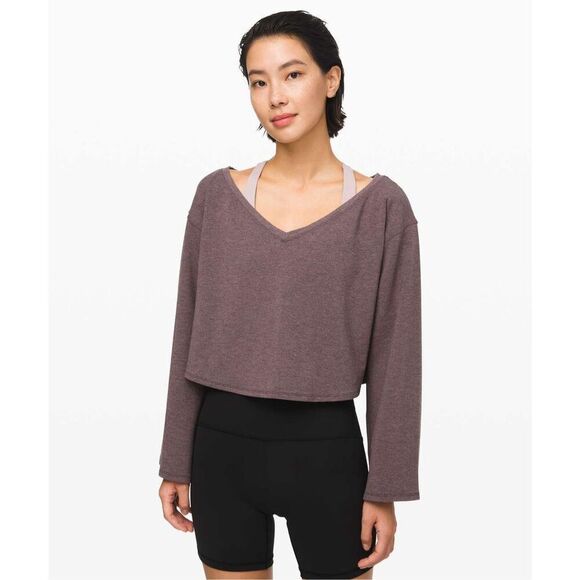 Lululemon Show your Depth Long Sleeve Heathered Antique Bark size M/L - Picture 1 of 7